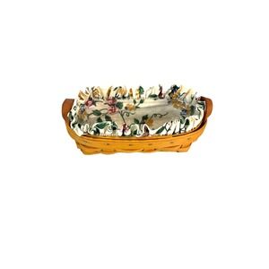 1999 Longaberger Lavender Basket w/Liner & Protector 8"L x 4"W x 2"H